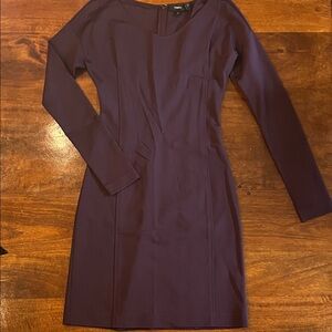 Theory Elegant Long Sleeve Dress in Rich Purple